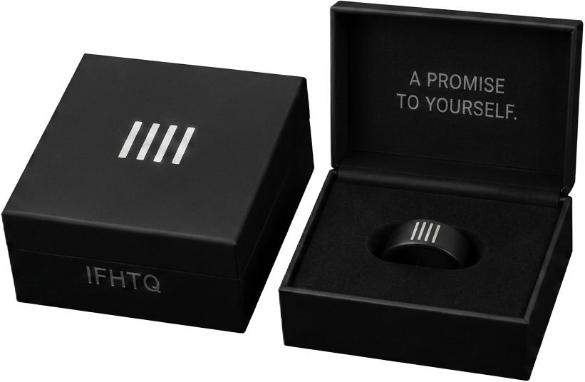 Reset Ring gift box with the ring inside